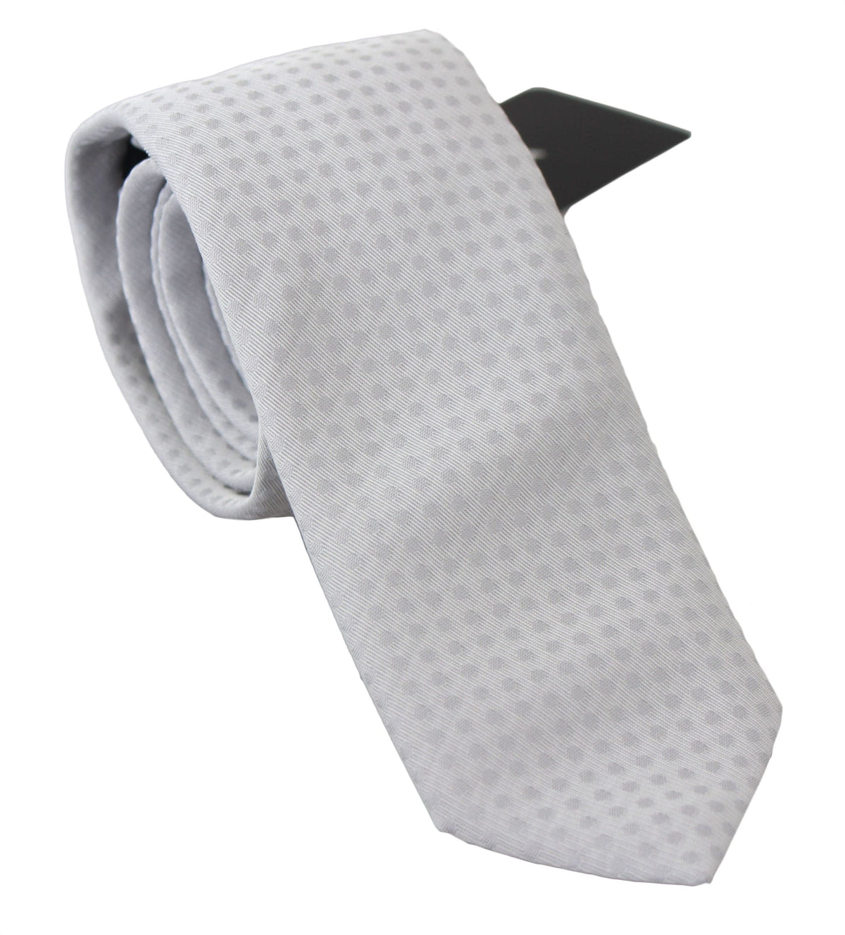 Corbata elegante de mezcla de seda con estampado blanco de Dolce &amp; Gabbana