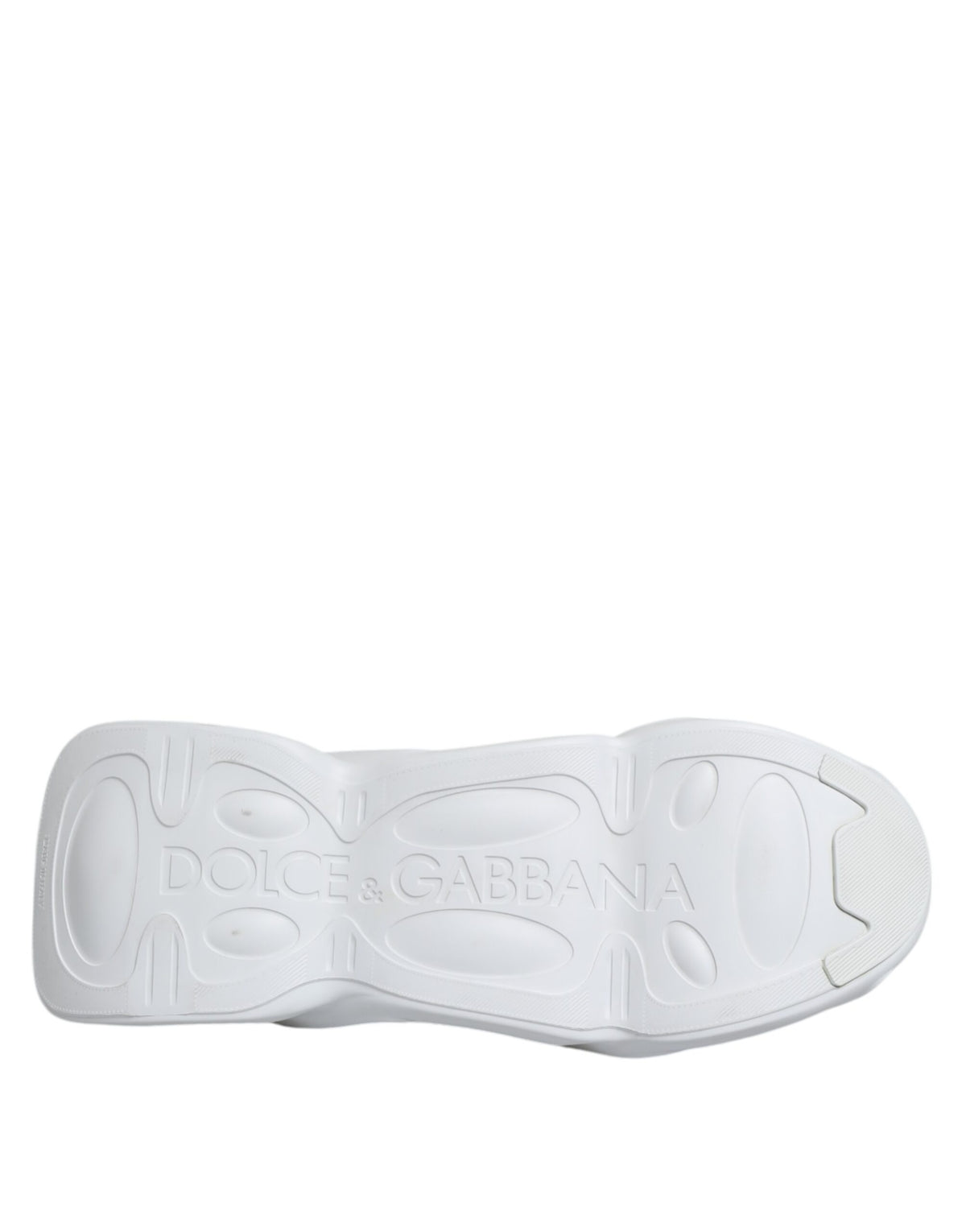 Dolce & Gabbana White Silver Slip On Wave Socks Sneakers Shoes