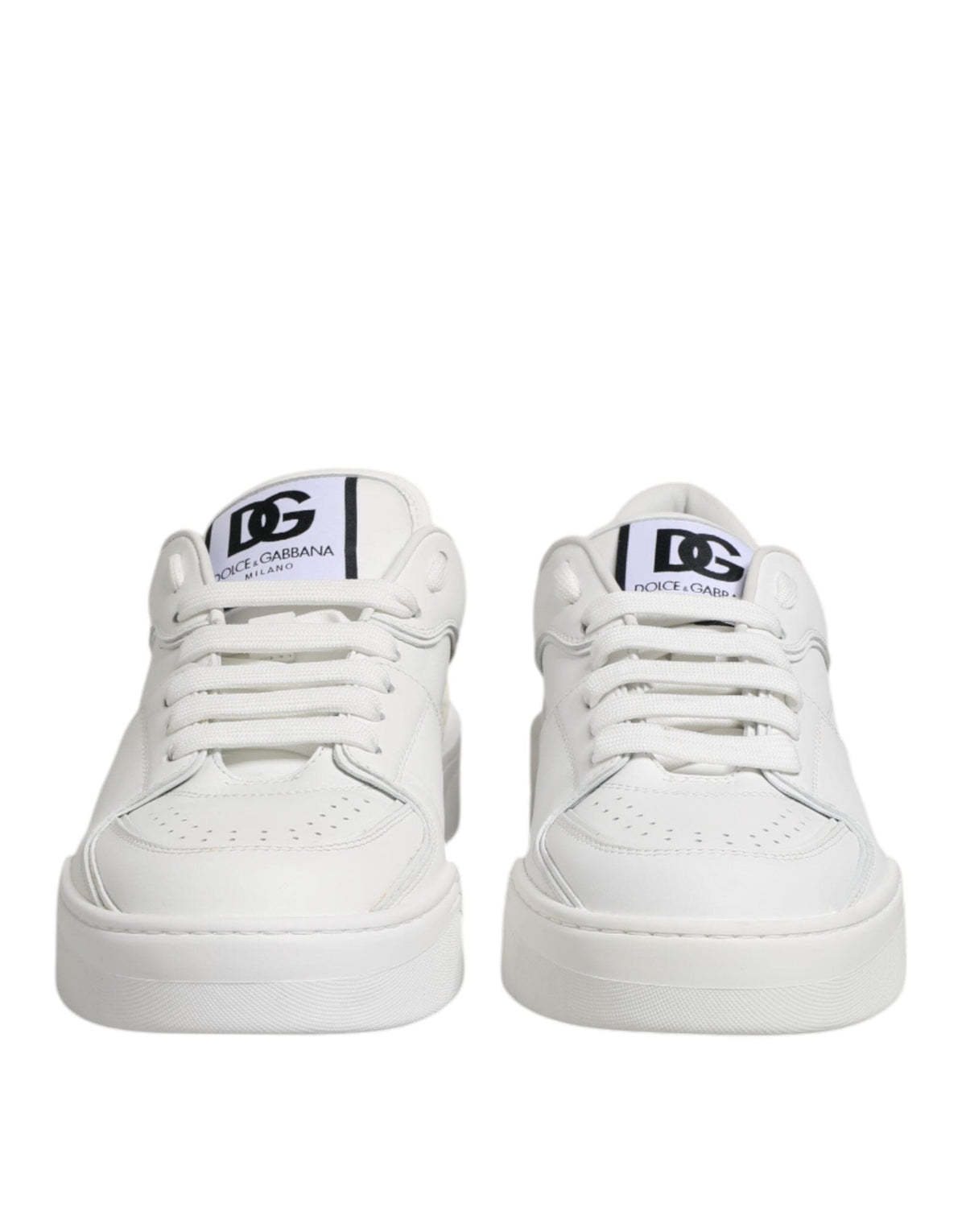 Dolce & Gabbana White Miami Leather Low Top Sneakers Shoes
