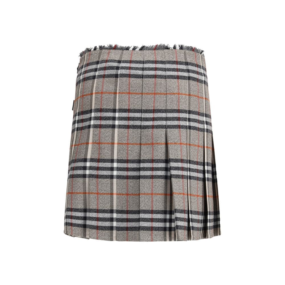 Burberry Gray Wool Mini Skirt