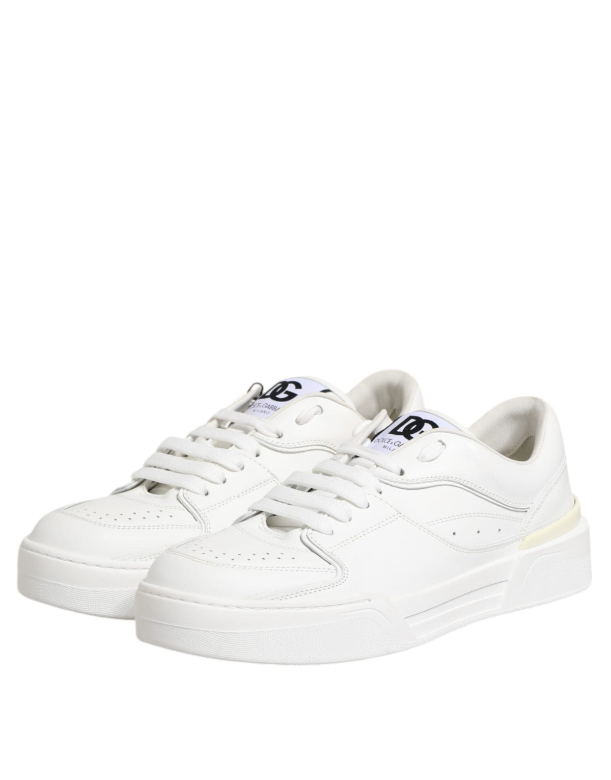 Dolce & Gabbana White Miami Leather Low Top Sneakers Shoes