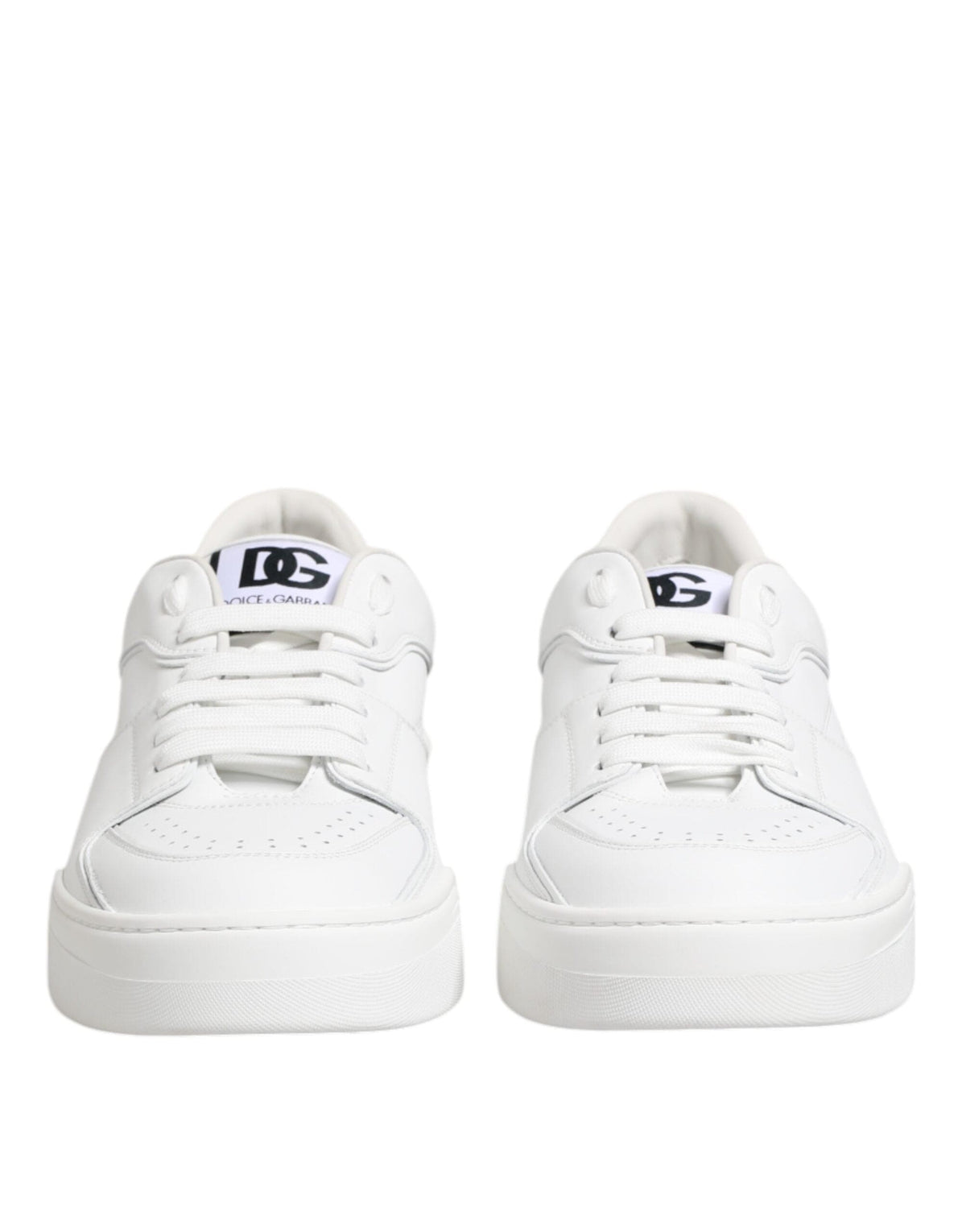 Dolce & Gabbana White Miami Leather Low Top Sneakers Shoes