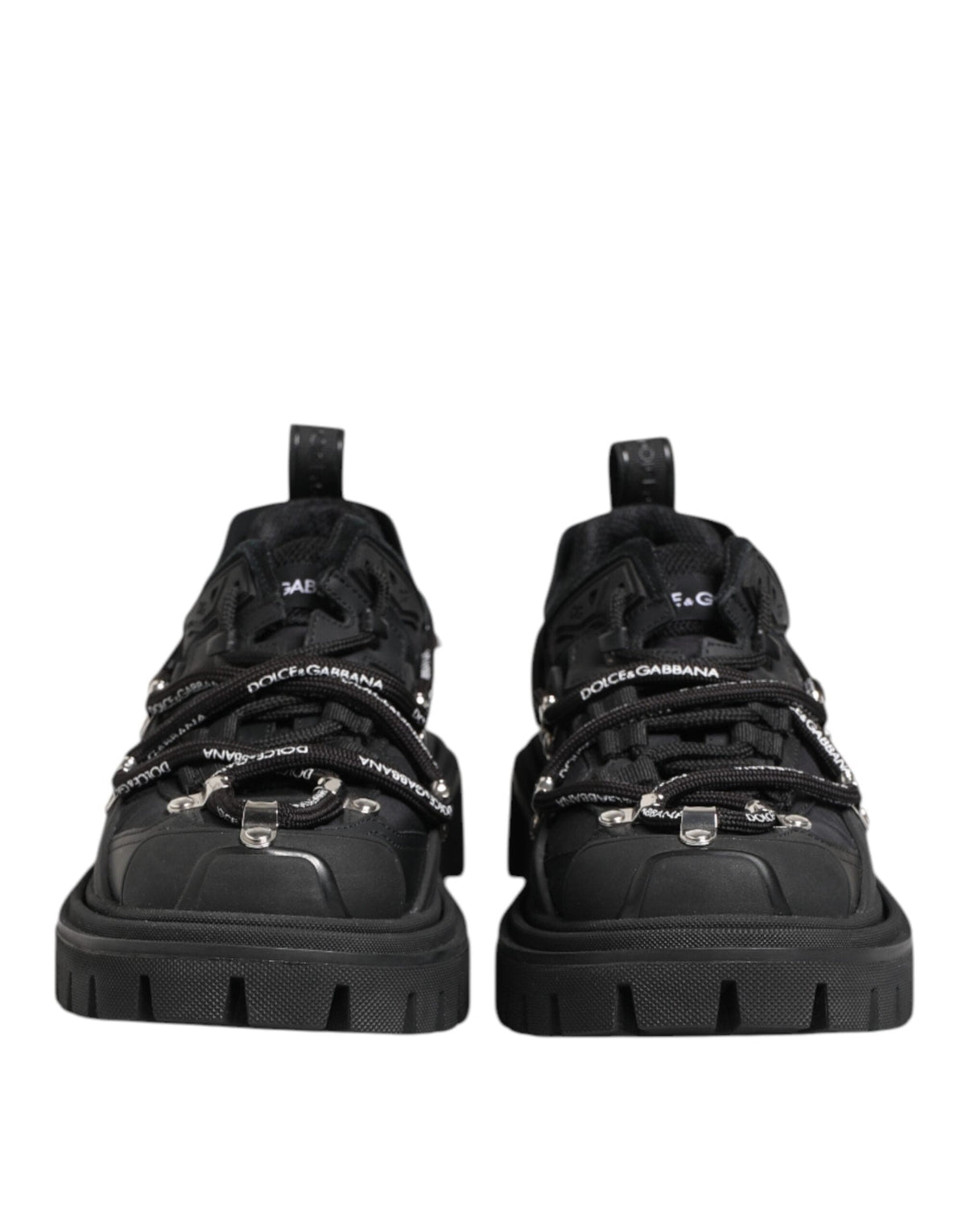 Dolce & Gabbana Black Low Top Lace Up Trekking Sneakers Shoes