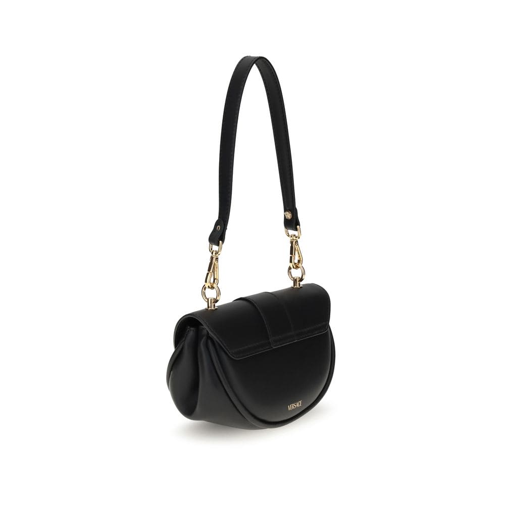 Versace Black Calf Leather Bos Taurus Shoulder Bag