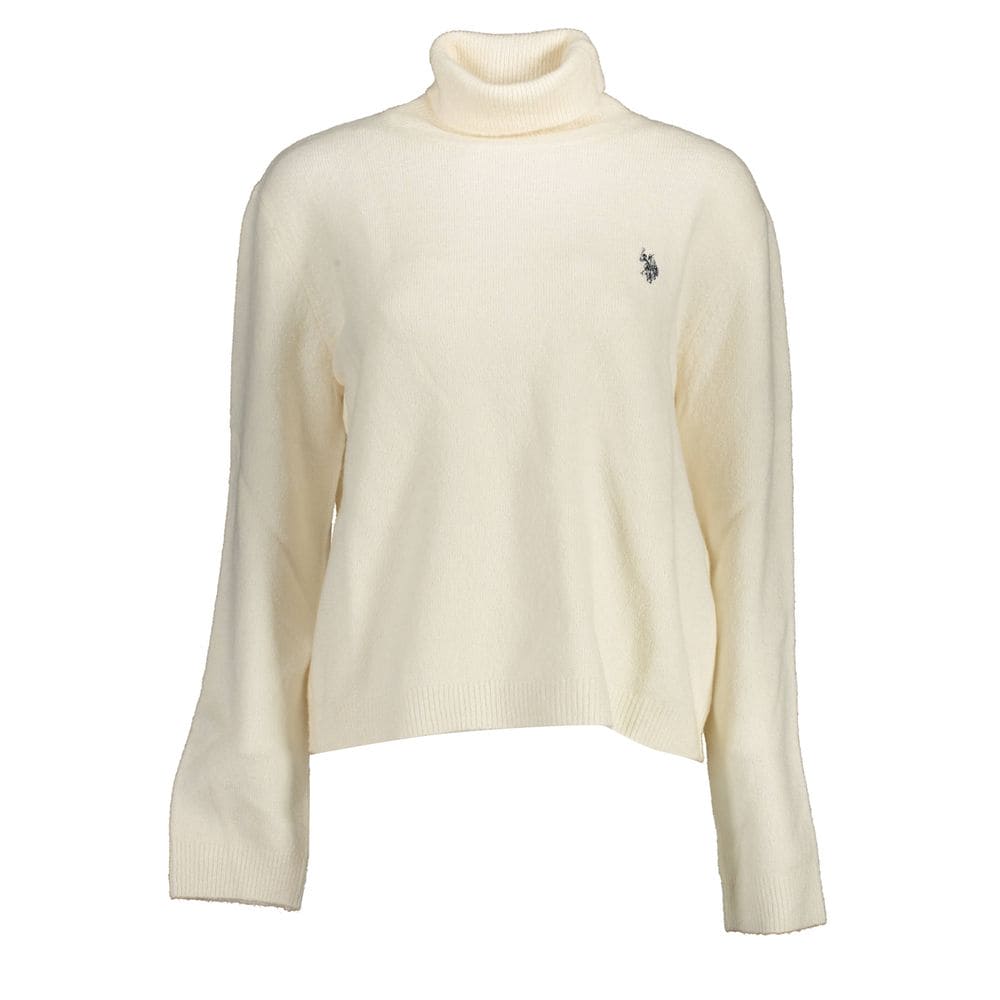 U.S. POLO ASSN. White Acrylic Women Sweater