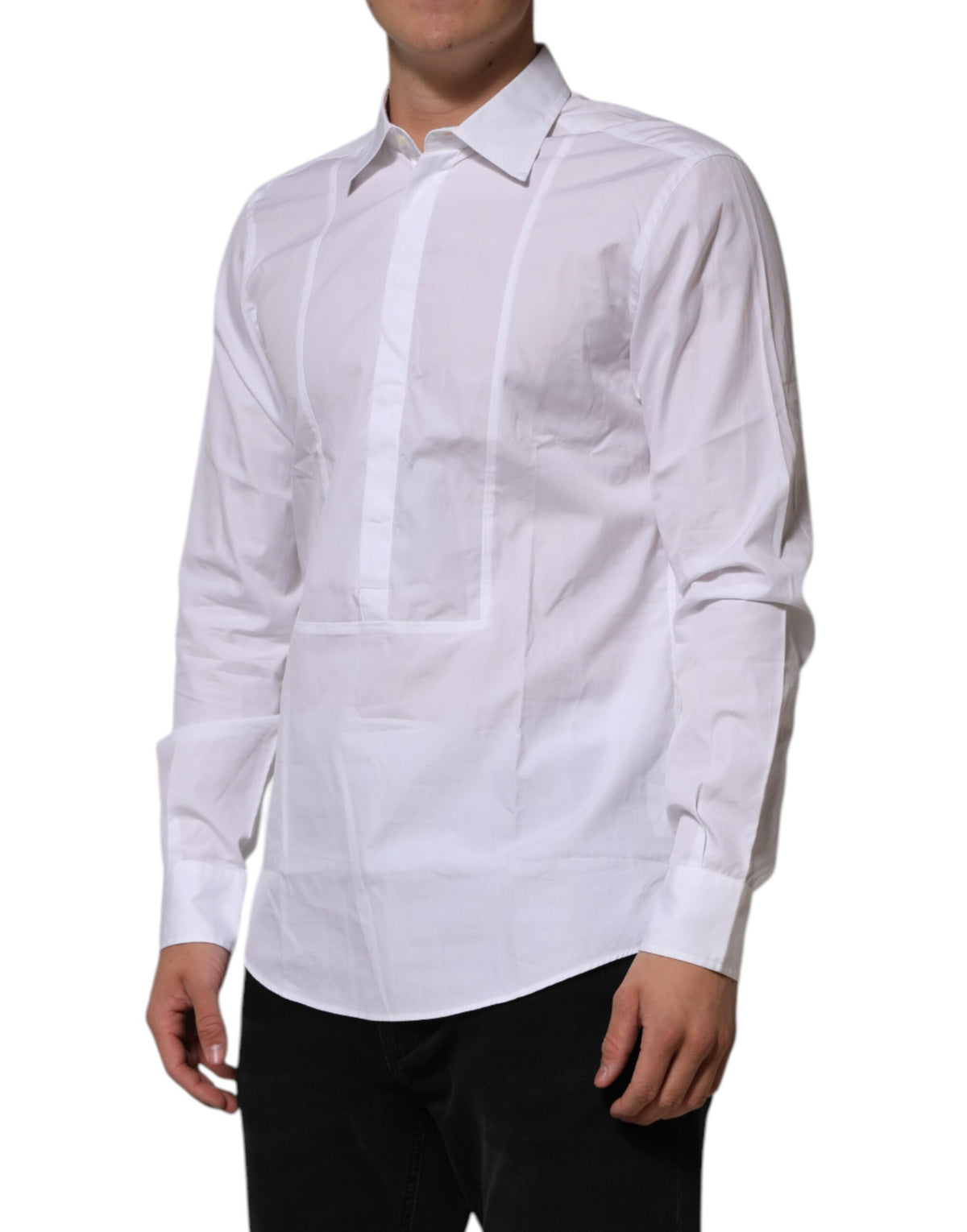 Dolce & Gabbana White Poplin Cotton Formal Men Dress Shirt