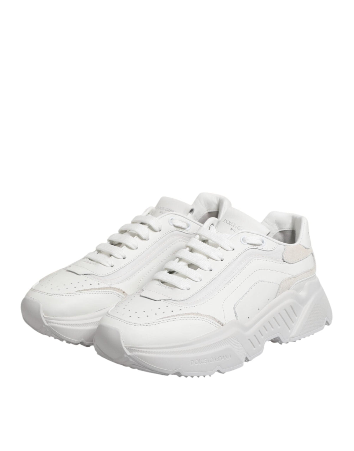 Dolce & Gabbana White Leather Daymaster Low Top Sneakers Shoes