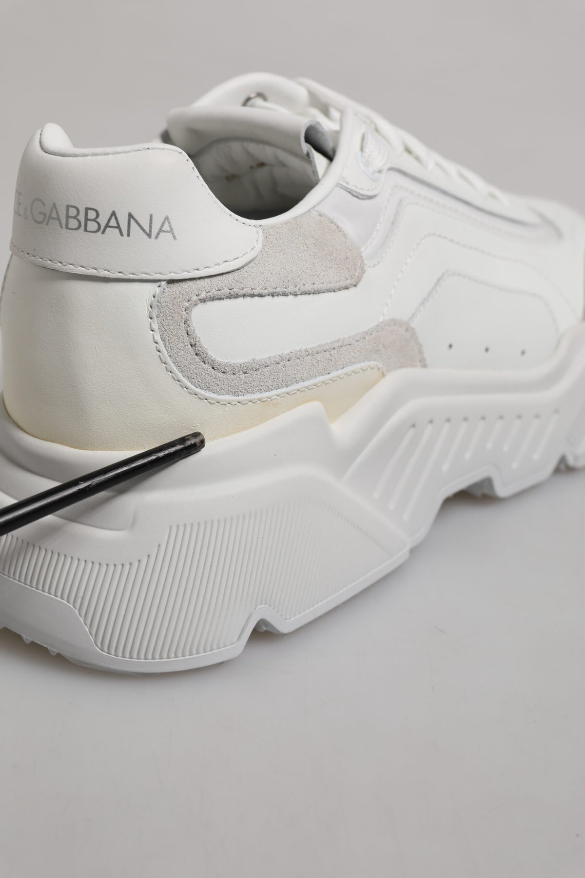 Dolce & Gabbana White Leather Daymaster Low Top Sneakers Shoes