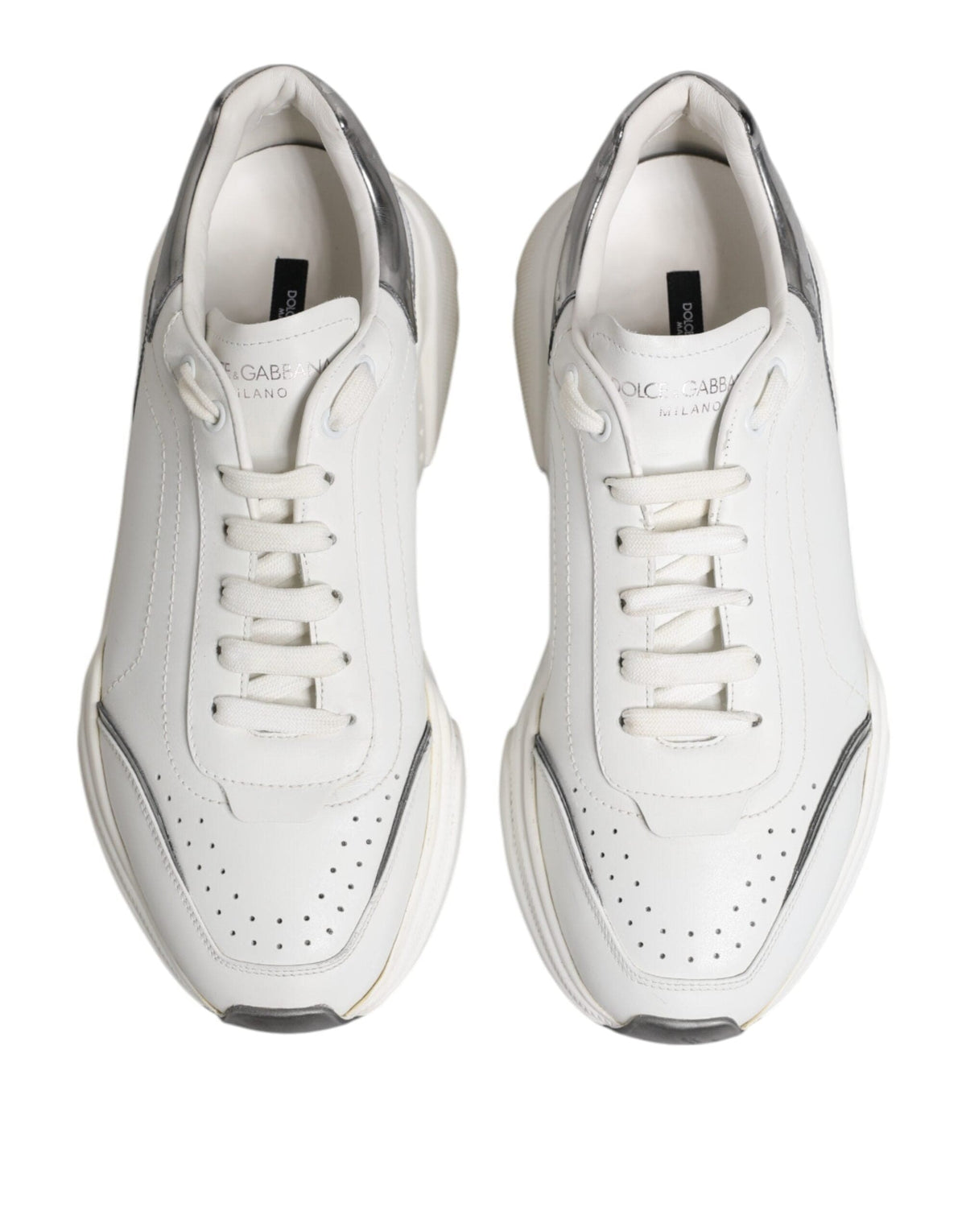 Dolce & Gabbana White Daymaster Leather Low Top Sneakers Shoes