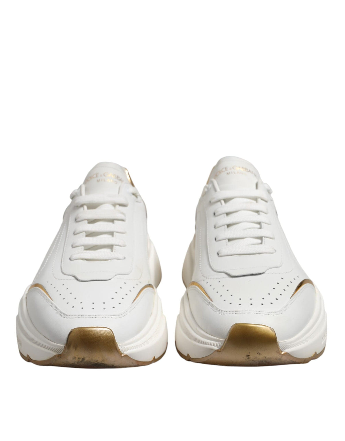 Dolce & Gabbana White Daymaster Leather Low Top Sneakers Shoes