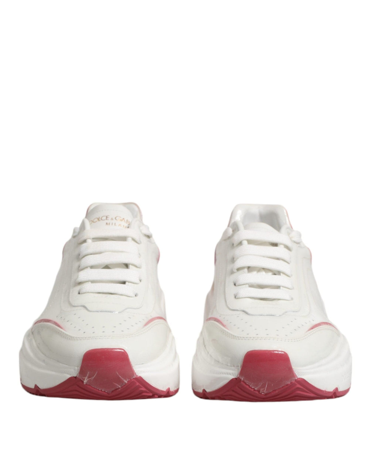 Dolce & Gabbana White Pink Daymaster Low Top Sneakers Shoes
