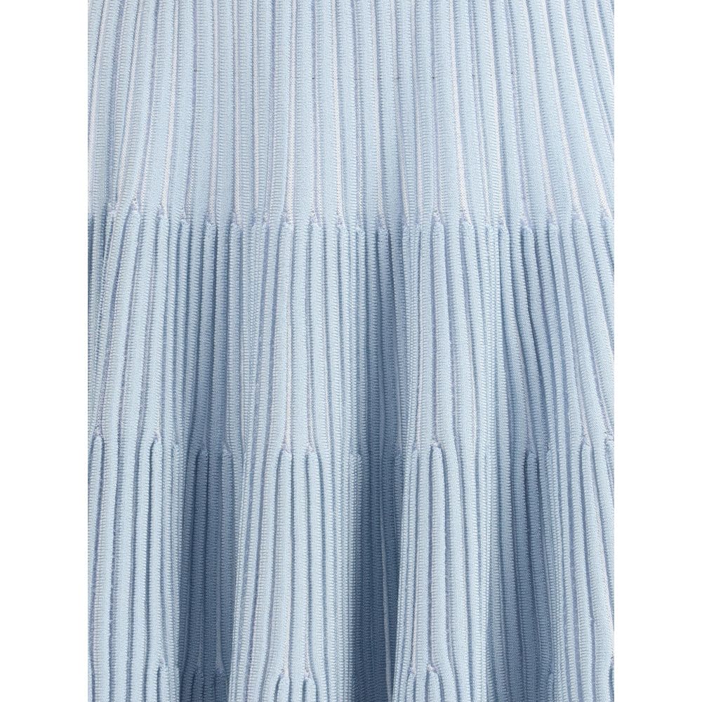 Balmain Light Blue Viscose Mini Skirt