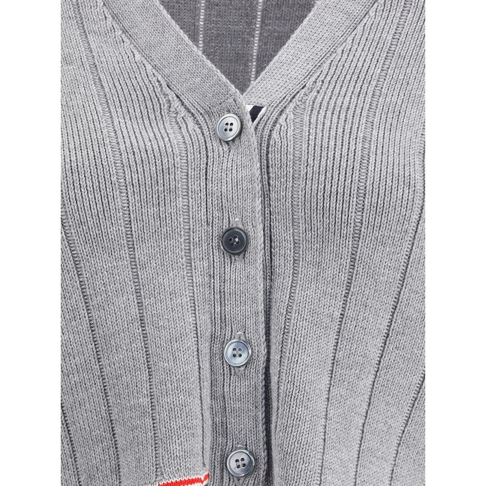 Thom Browne Gray Fleece Wool Cardigan