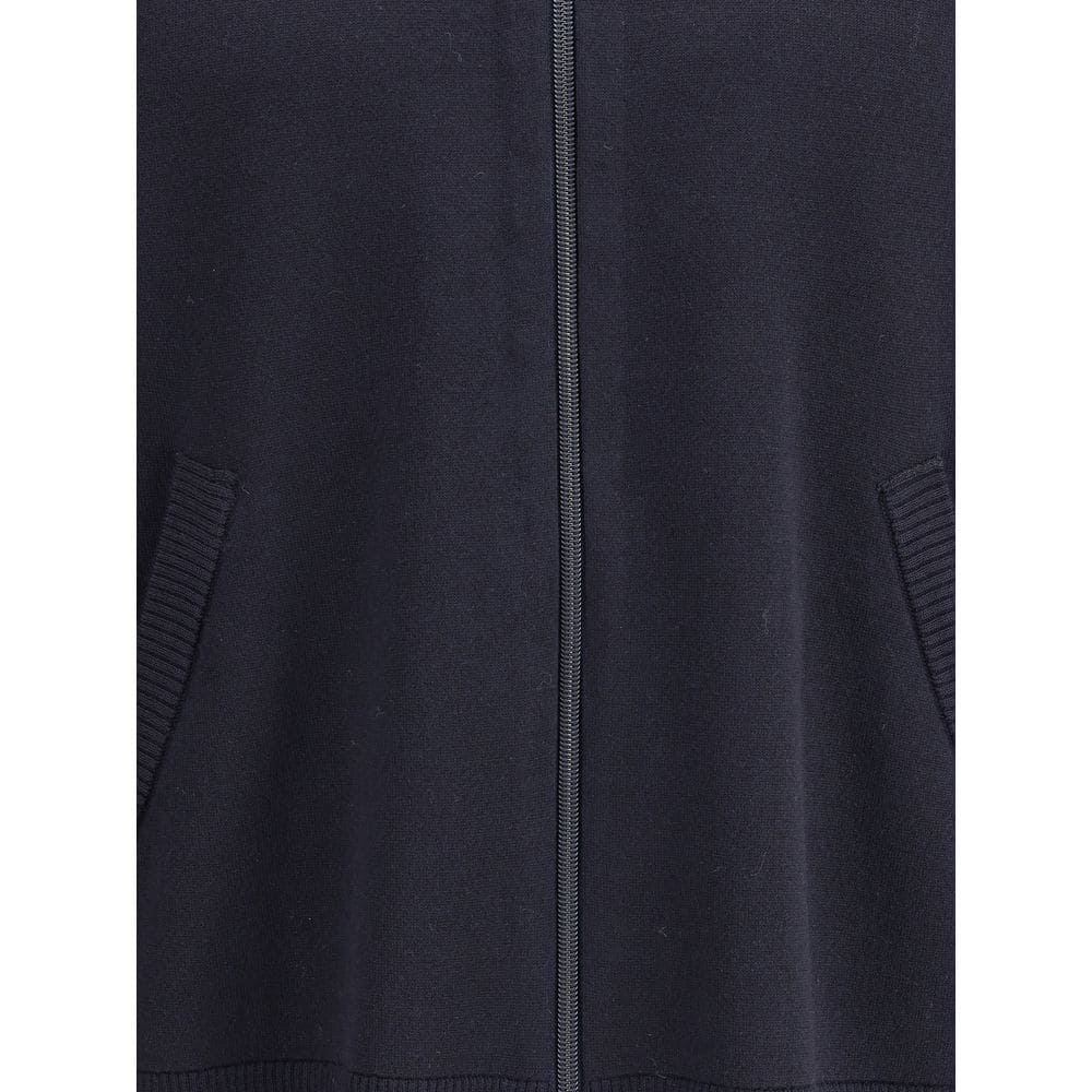 Thom Browne Blue Fleece Wool Cardigan