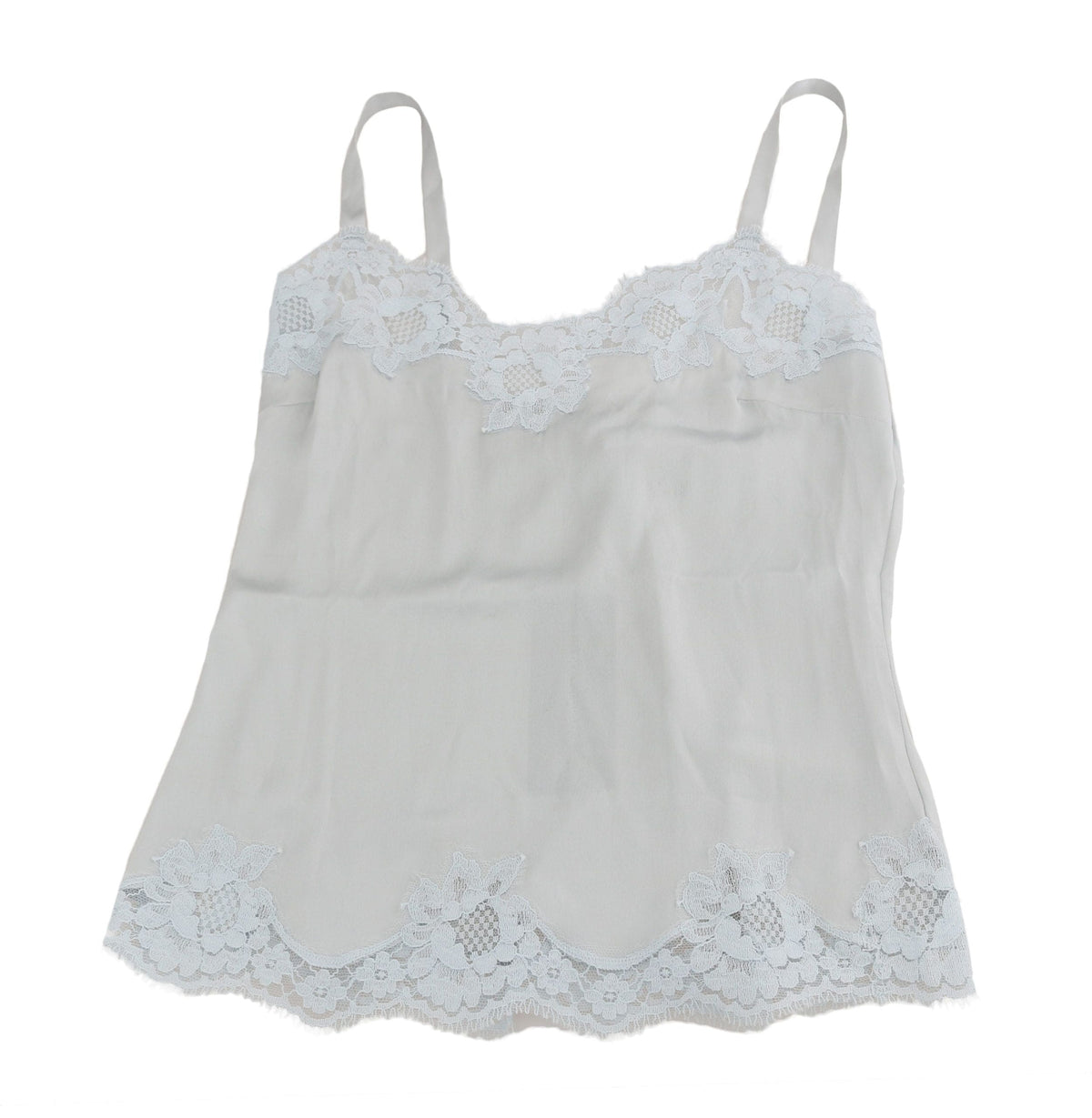 Robe chemise en soie stretch et dentelle fleurie Dolce &amp; Gabbana