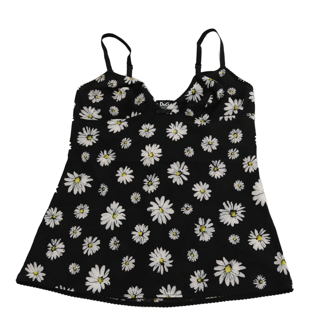 Robe chemise élégante en dentelle fleurie noire Dolce &amp; Gabbana