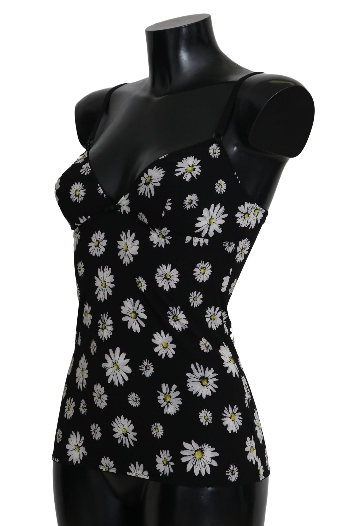 Robe chemise élégante en dentelle fleurie noire Dolce &amp; Gabbana