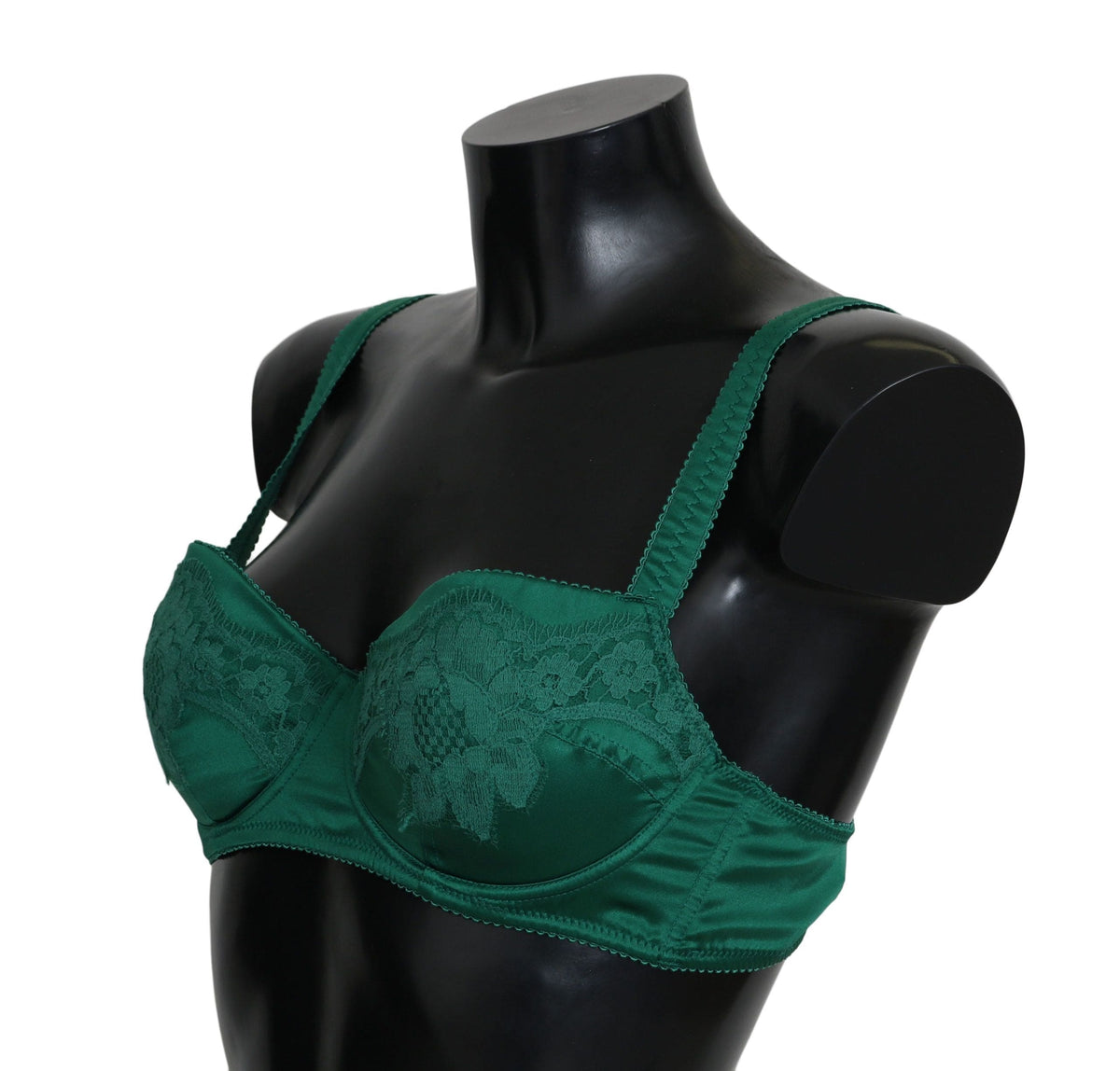 Soutien-gorge en soie et dentelle florale vert enchanteur Dolce &amp; Gabbana