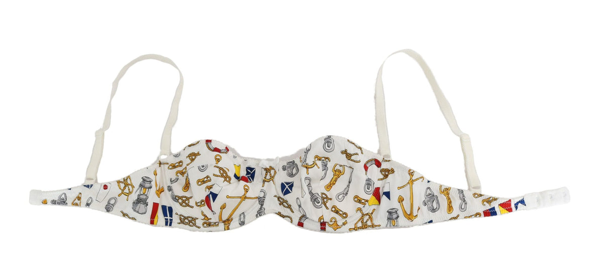 Soutien-gorge extensible à imprimé marin blanc élégant Dolce &amp; Gabbana