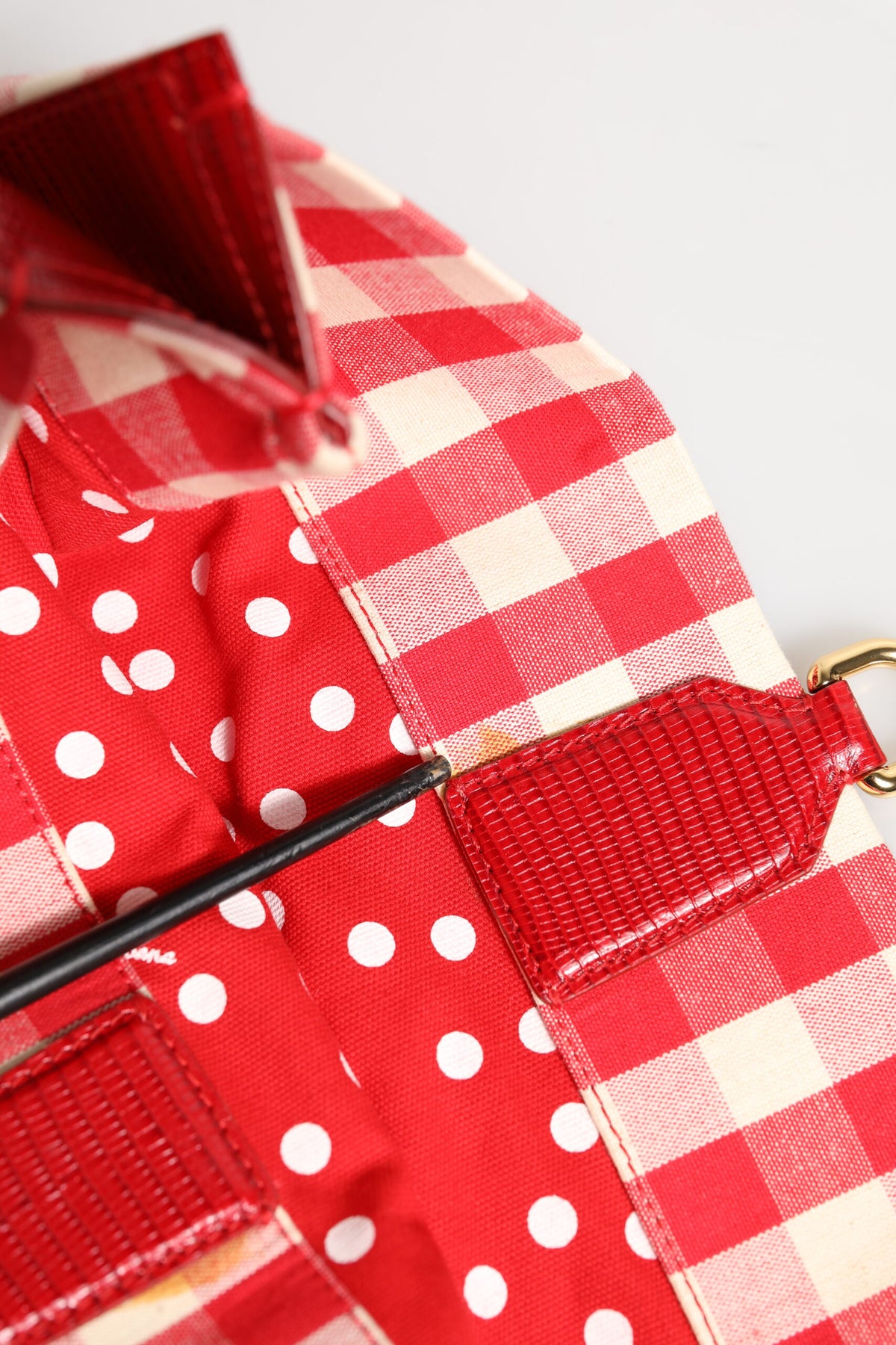 Dolce & Gabbana Red I Love Pizza Rhinestone Embellished Tote Bag