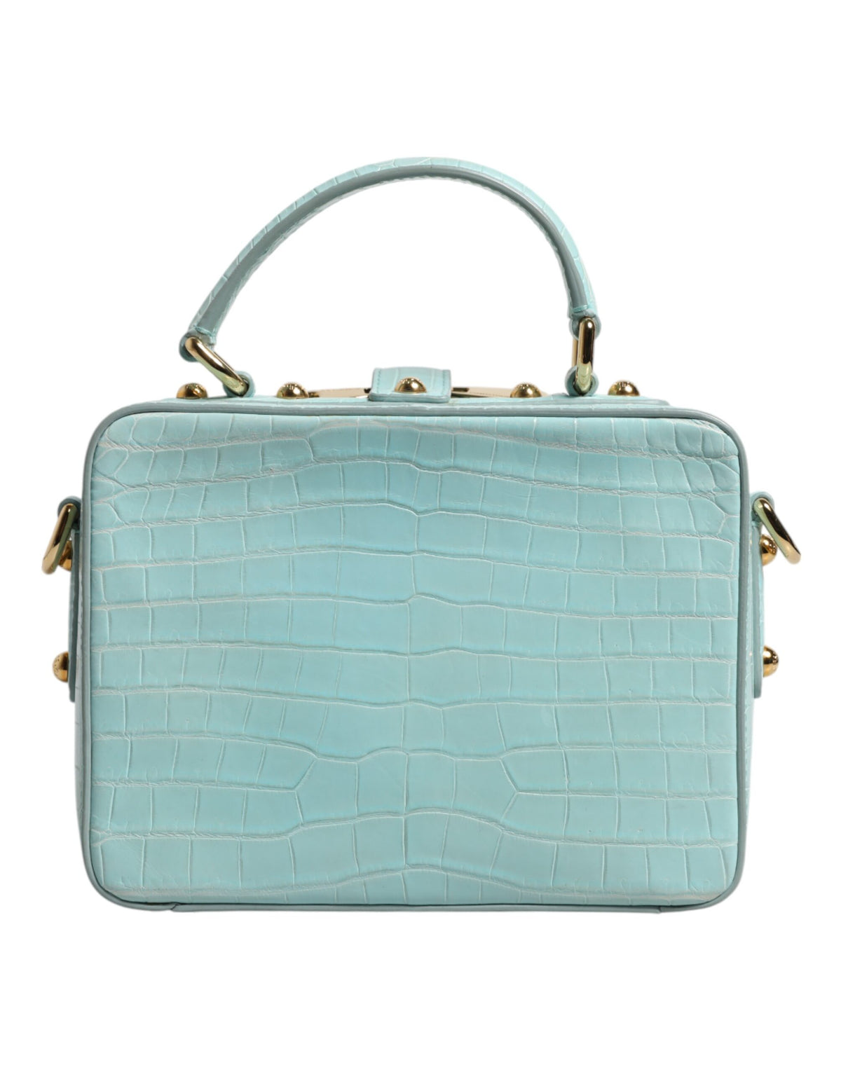 Dolce & Gabbana Mint Green Embossed Leather Padlock Shoulder Bag