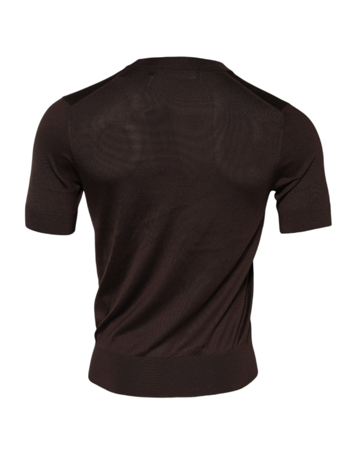 Dolce & Gabbana Brown Silk Crew Neck Short Sleeves T-shirt