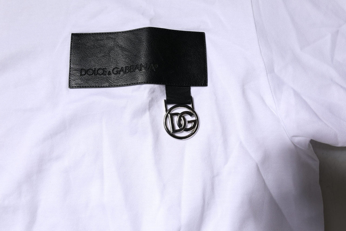 Dolce & Gabbana White Logo Crew Neck Short Sleeves T-shirt