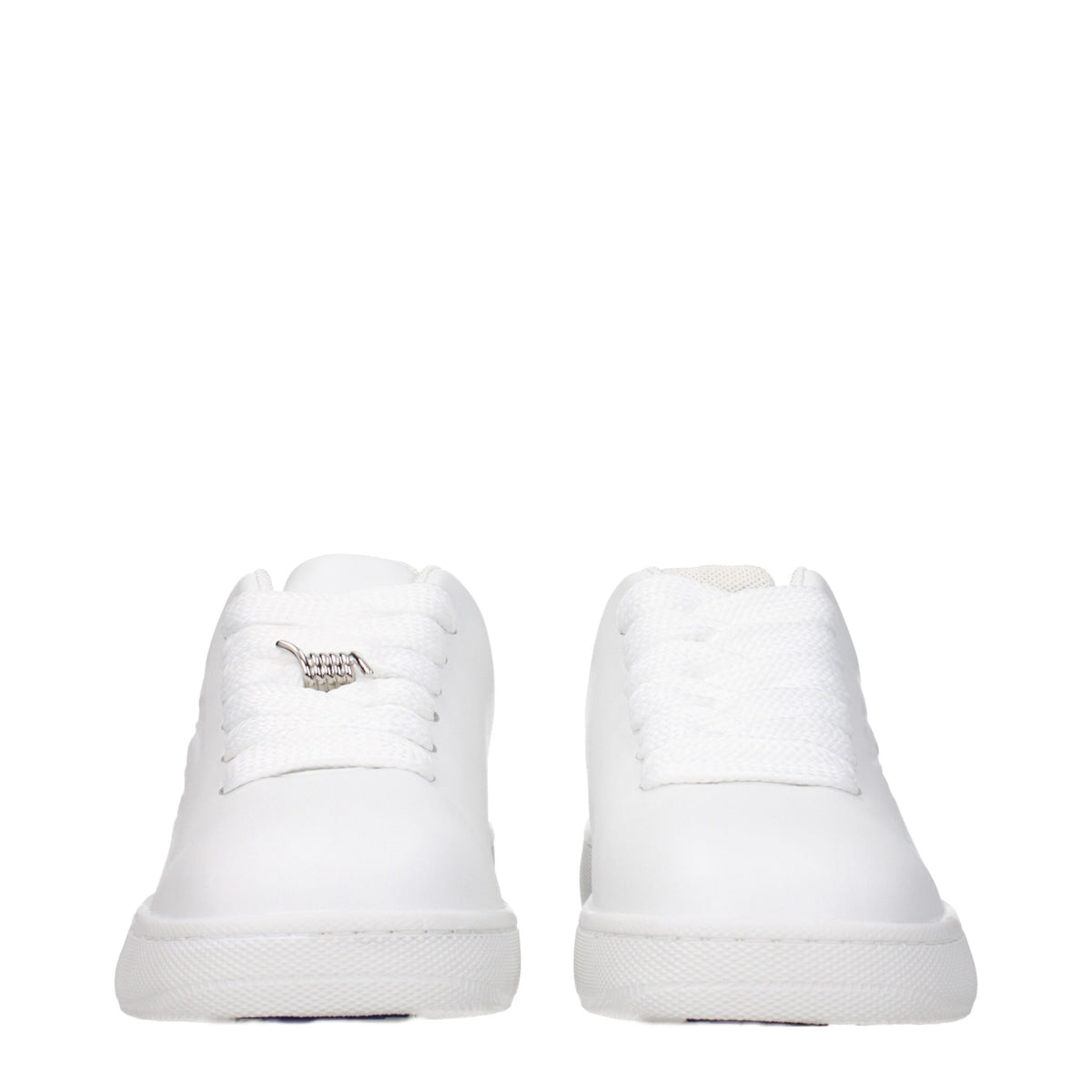 Burberry White Leather Low Top Sneakers