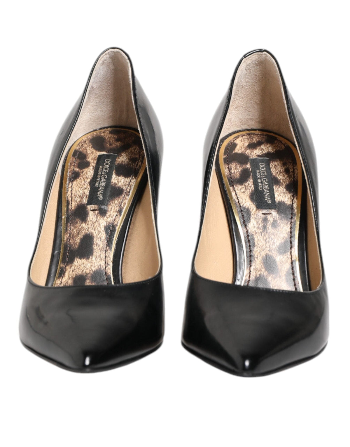 Dolce & Gabbana Black Calf Leather Stiletto Heels Pumps Shoes