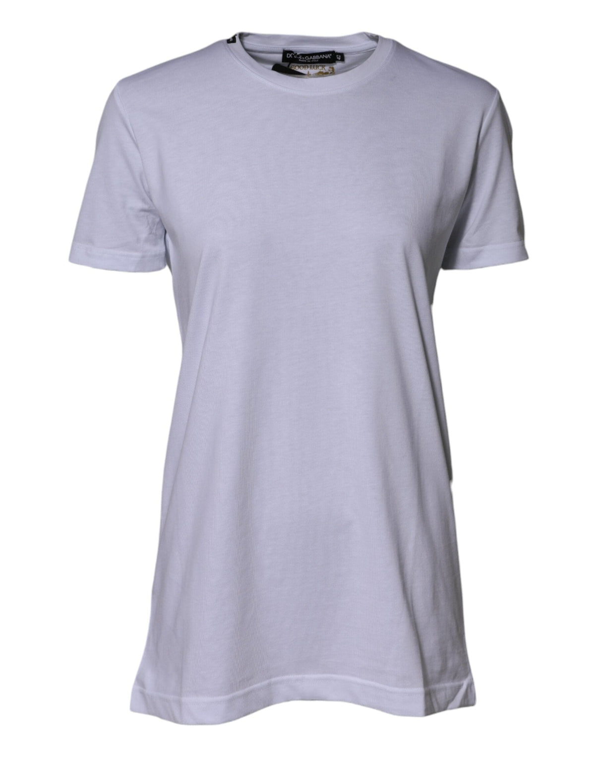 Dolce & Gabbana White Cotton Goodluck 2023 Crew Neck T-shirt