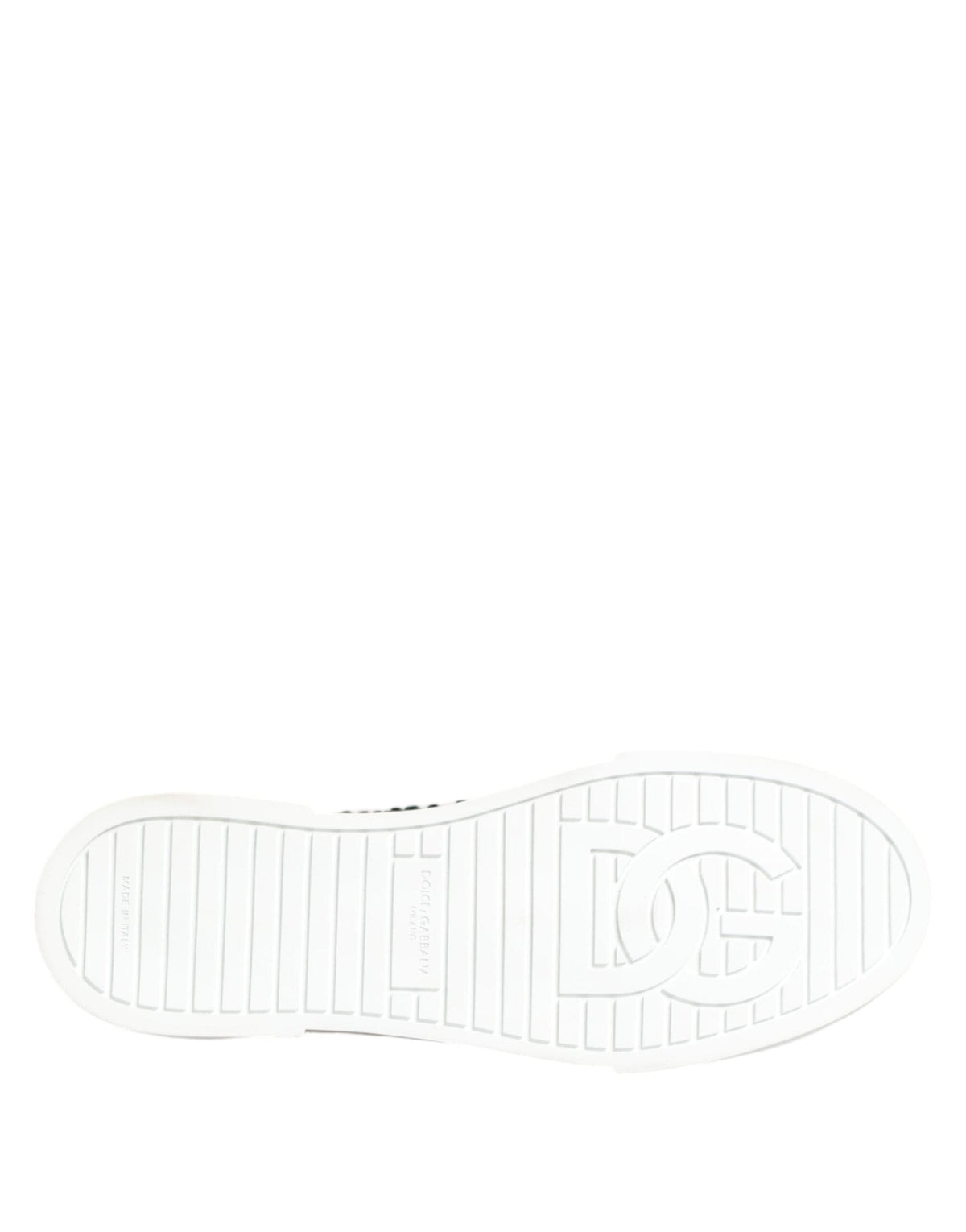 Dolce & Gabbana Green Portofino Crystal DG Logo Sneakers Shoes