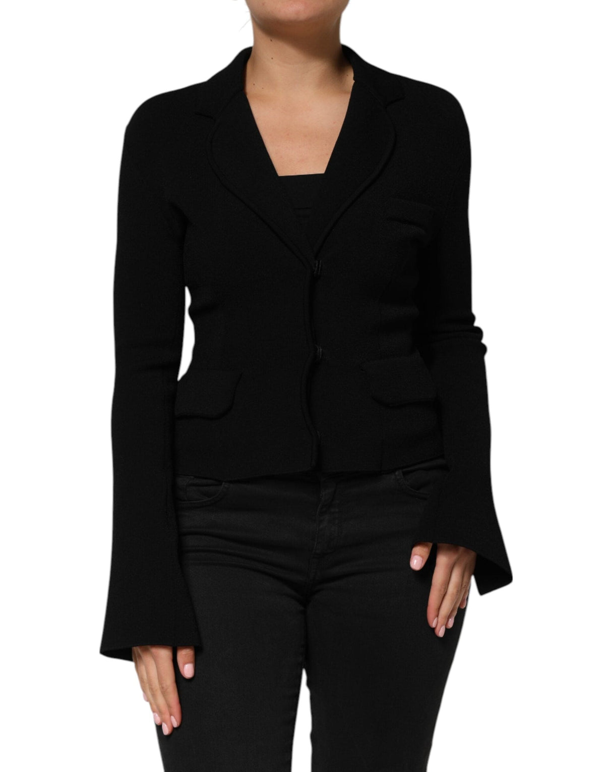 Dolce & Gabbana Black Viscose Single Breasted Blazer Jacket