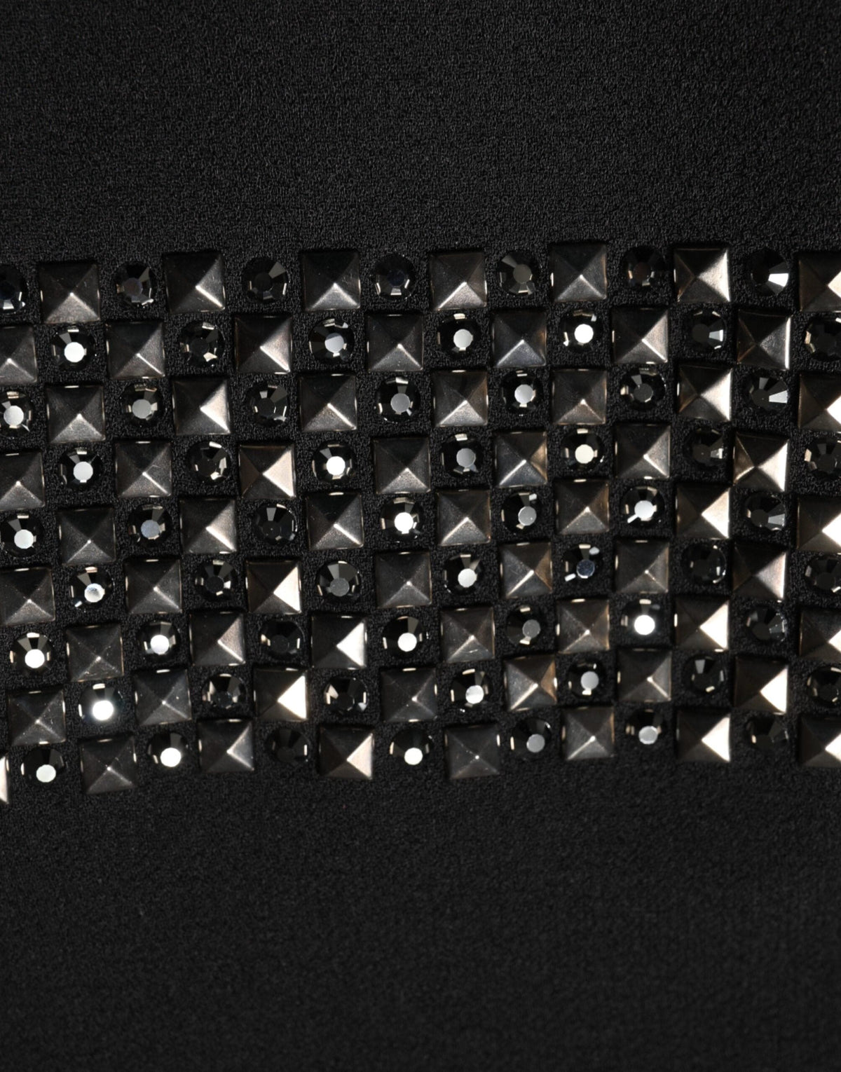 Dolce & Gabbana Black Crystal Embellished Collared Mini Dress