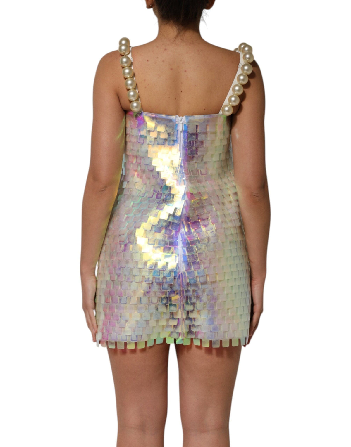Dolce & Gabbana Multicolor Sequin Holographic Mini Dress JOHNYCARRIBEAN Dolce & Gabbana Multicolor Sequin Holographic Mini Dress JOHNYCARRIBEAN