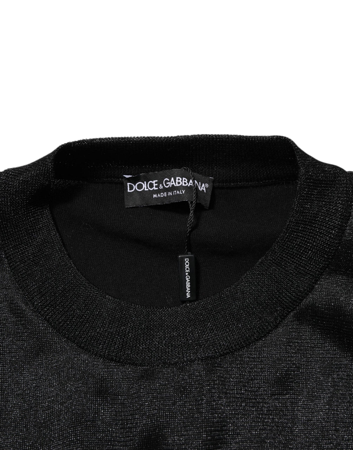 Dolce & Gabbana Black Polyester Pullover Sweatshirt Sweater