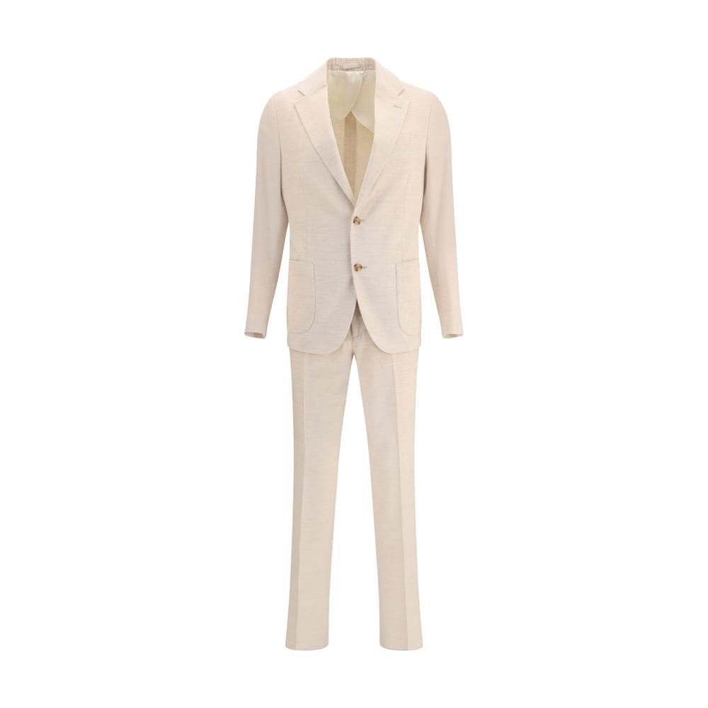Lardini Beige Cotton Two-Piece Suit