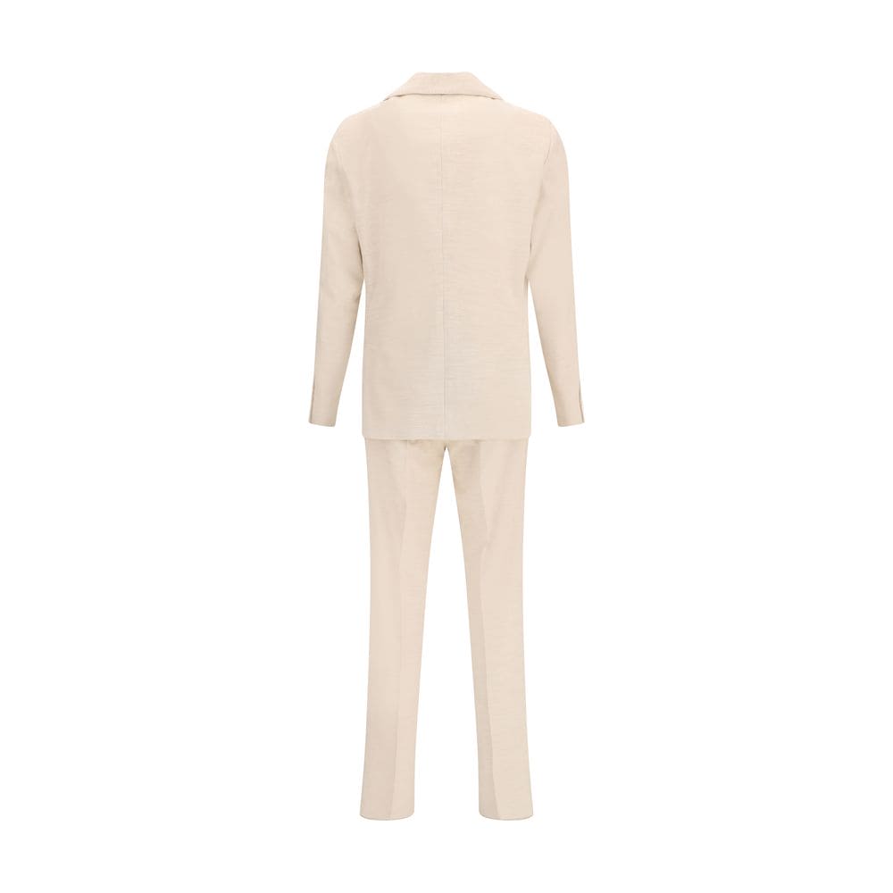 Lardini Beige Cotton Two-Piece Suit