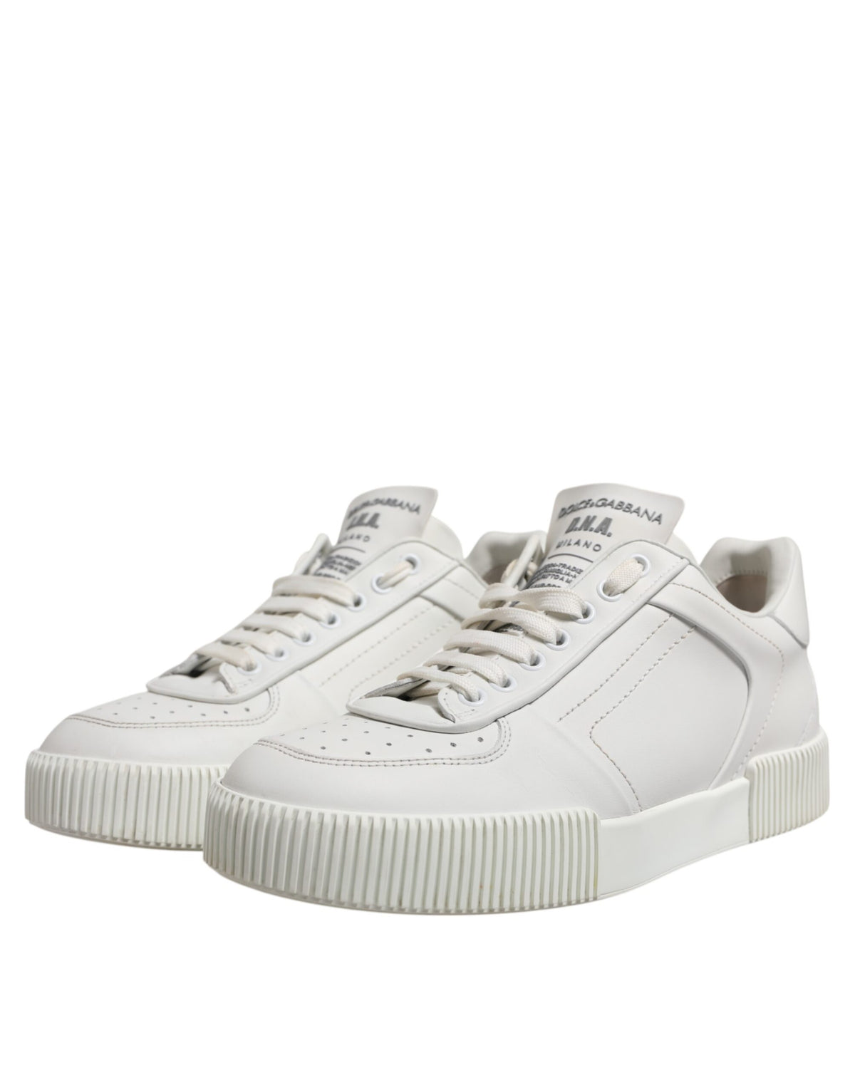 Dolce & Gabbana White Miami Leather Low Top Sneakers Shoes