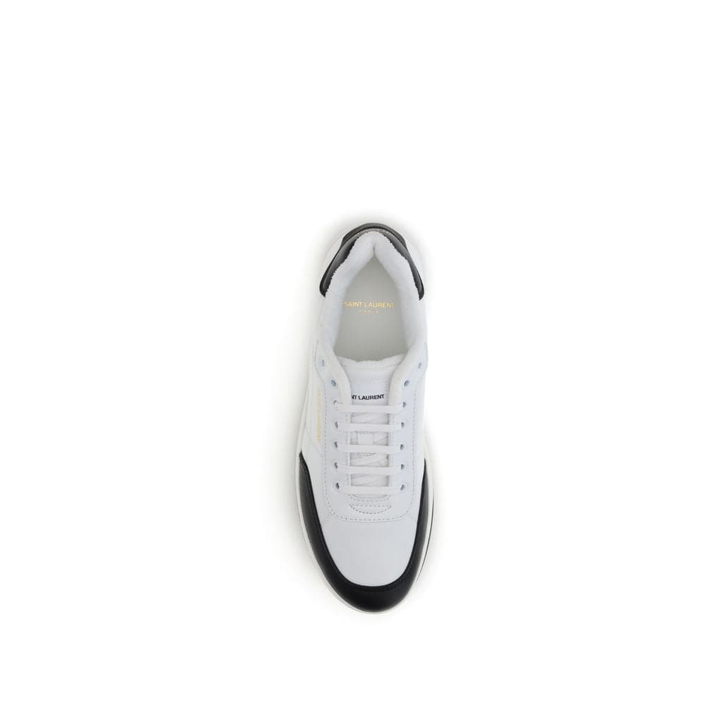 Saint Laurent White Calf Leather Bos Taurus Low Top Sneakers