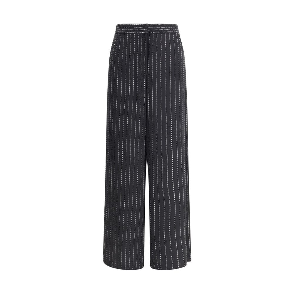Giorgio Armani Black Silk Casual Pants