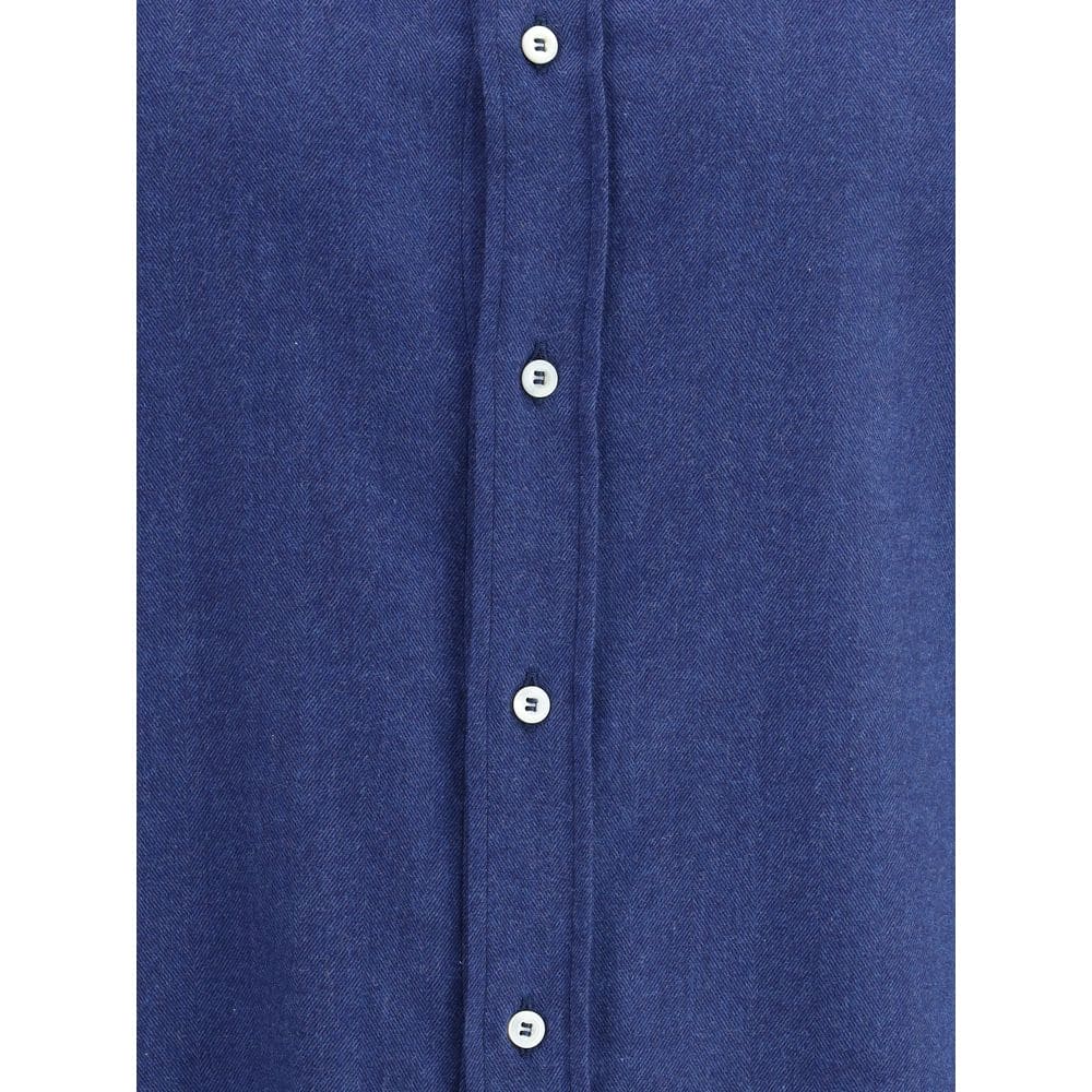 Brunello Cucinelli Blue Cotton Dress Shirt