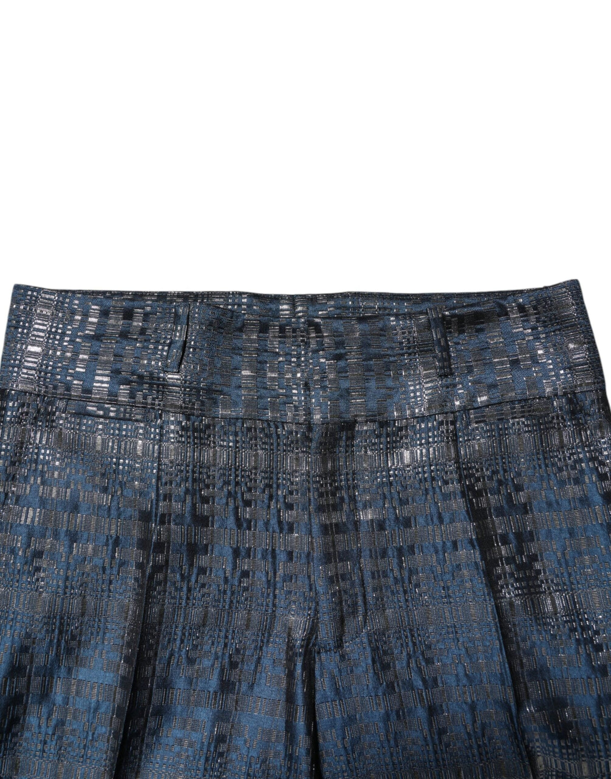 Dolce & Gabbana Blue Silver Shiny Silk Skinny Men Trouser Pants