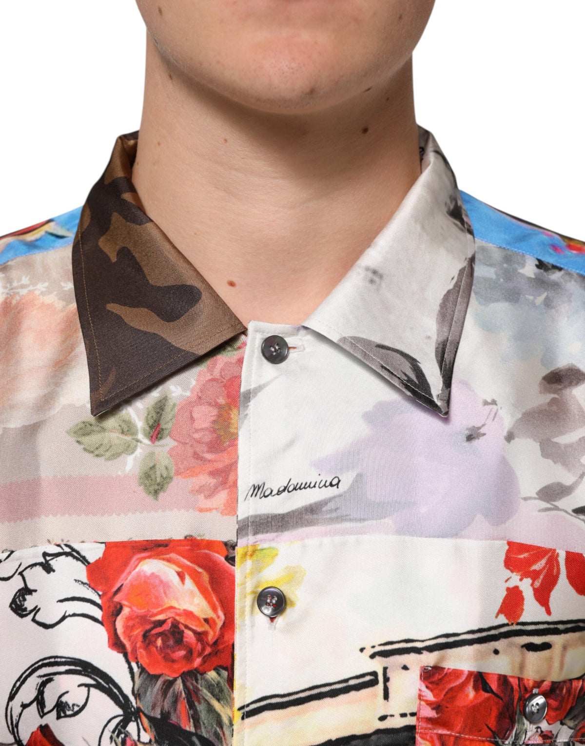 Dolce & Gabbana Multicolor Printed Casual Short Sleeve Shirt