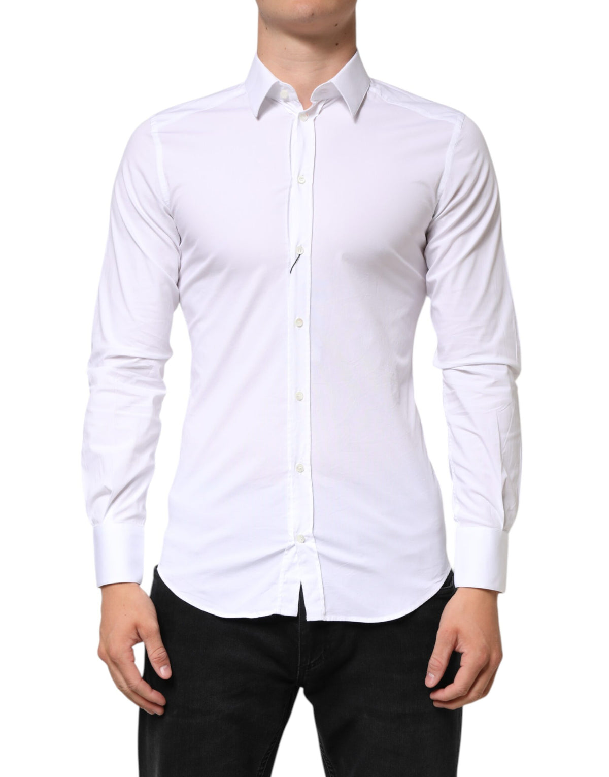 Dolce & Gabbana White GOLD Cotton Long Sleeves Dress Men Shirt JOHNYCARRIBEAN Dolce & Gabbana White GOLD Cotton Long Sleeves Dress Men Shirt JOHNYCARRIBEAN