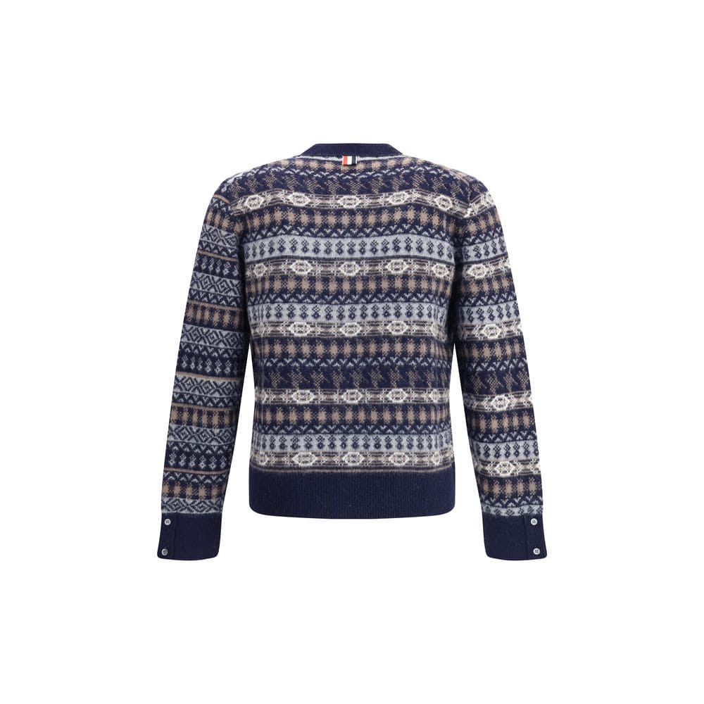 Thom Browne Blue Wool Cardigan