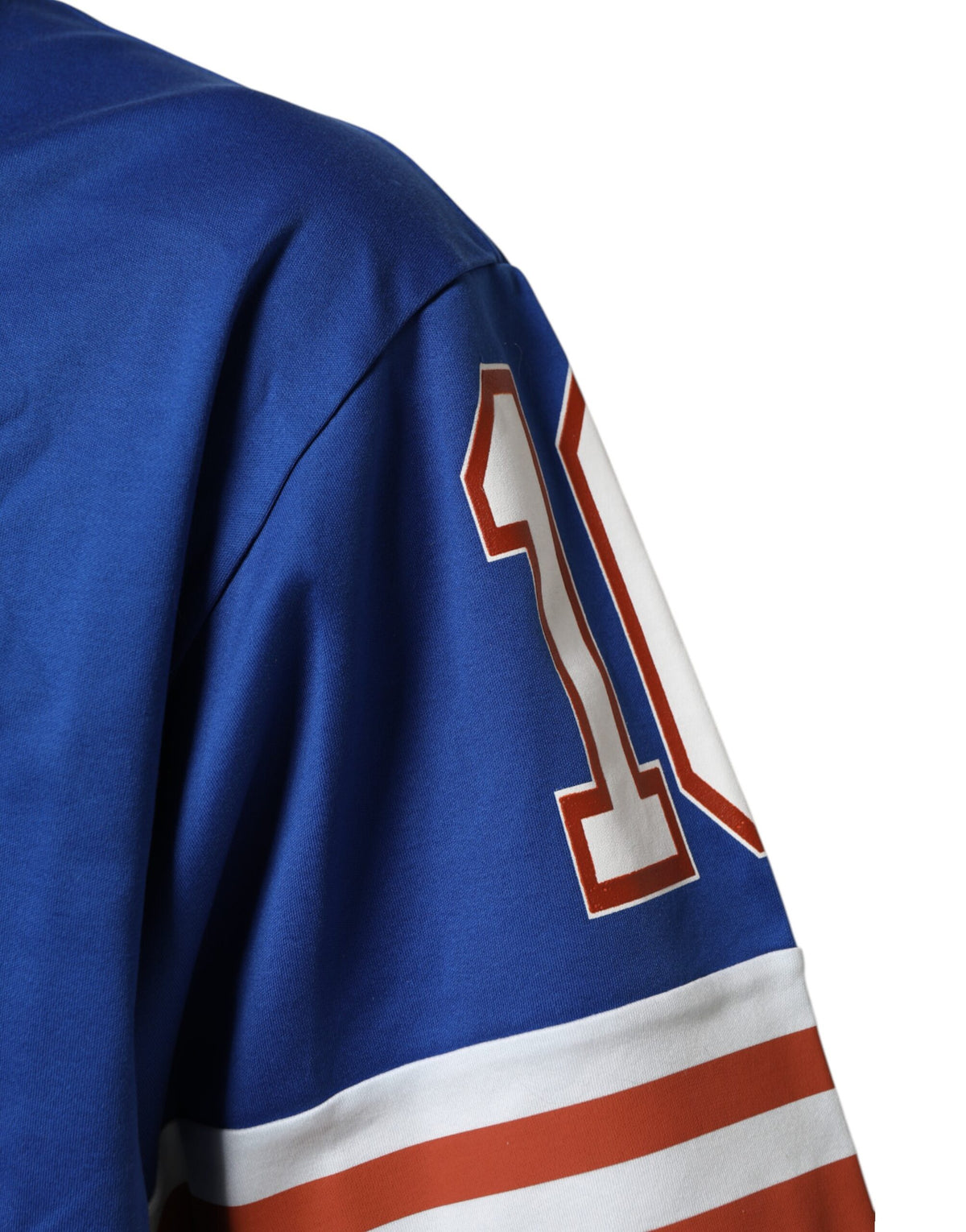 Dolce & Gabbana Blue Cotton DG Logo Mesh Jersey T-shirt