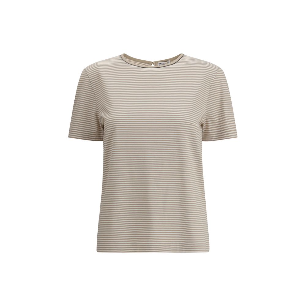 Brunello Cucinelli Beige Cotton T-Shirt