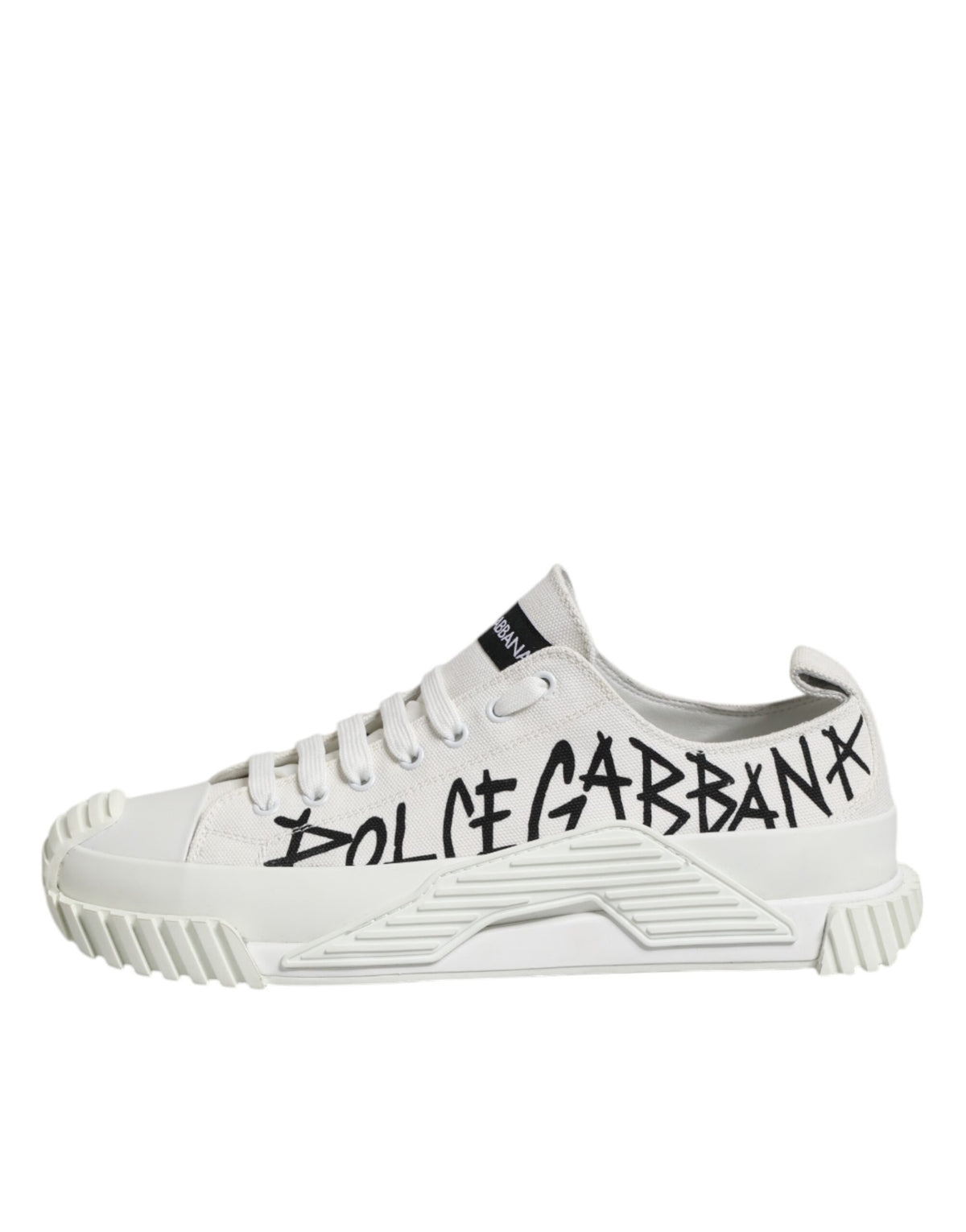 Dolce & Gabbana White Logo Graffiti Low Top Sneakers Shoes