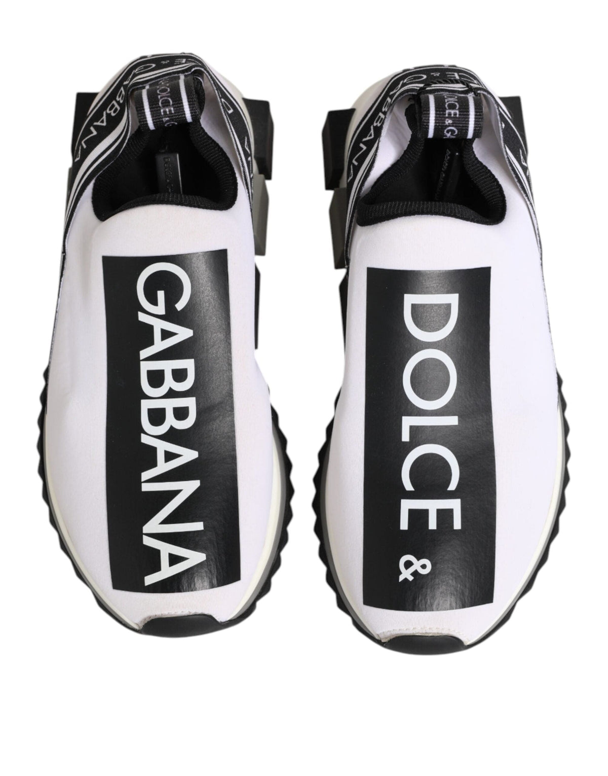 Dolce & Gabbana Black White Slip On Sorrento Sneakers Shoes
