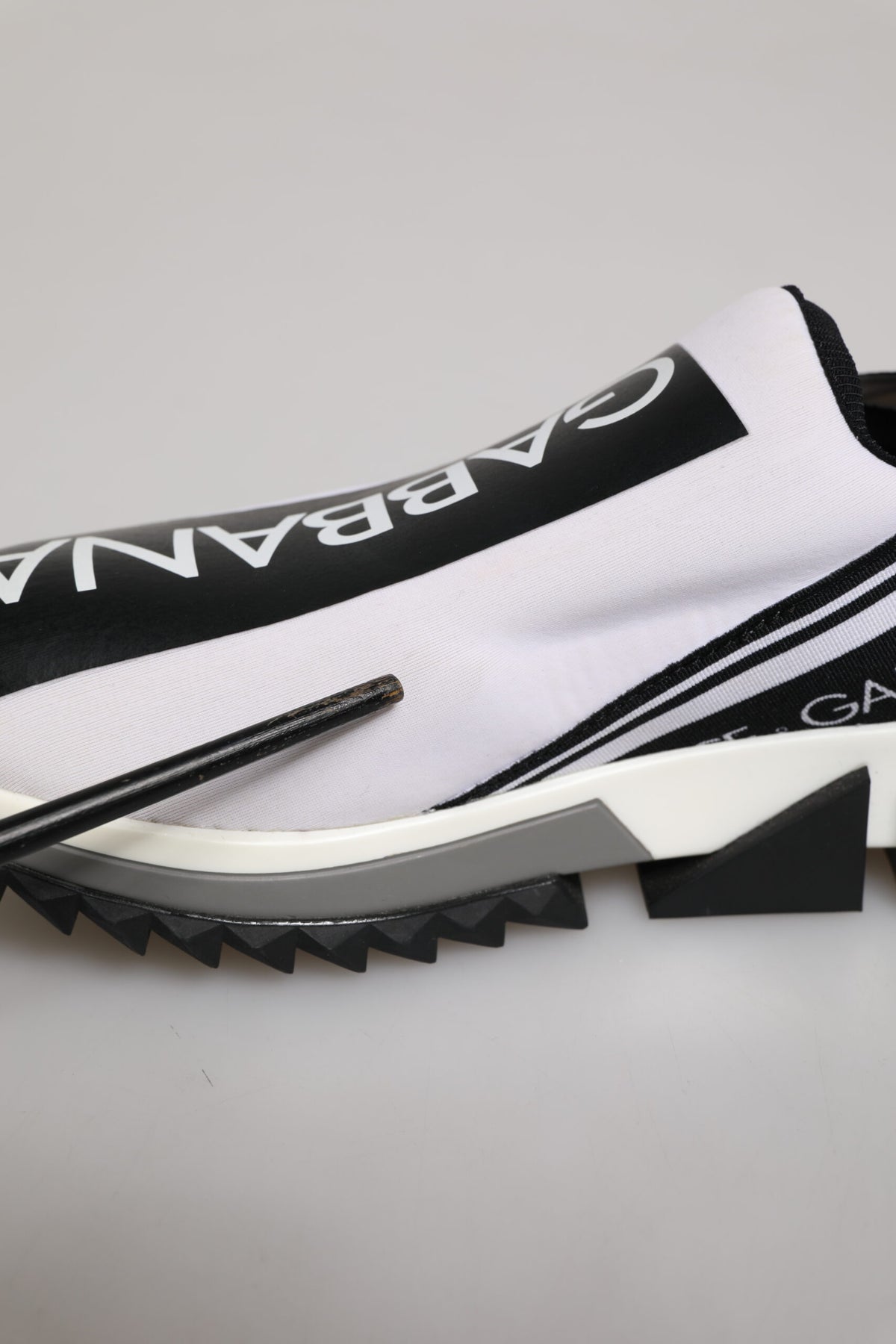 Dolce & Gabbana Black White Slip On Sorrento Sneakers Shoes